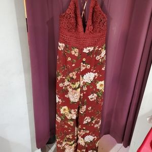 Burgundy floral jumper